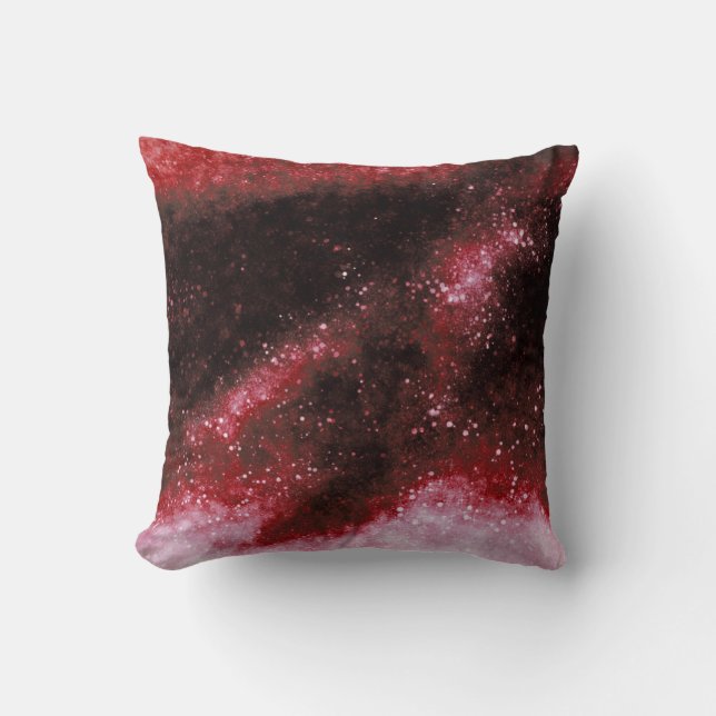 Almohada decorativa de galaxia roja abstracta con  (Anverso)