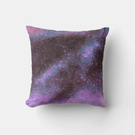 Almohada decorativa de galaxia rosa con destellos