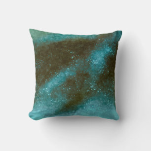 Almohada decorativa de galaxia verde abstracta con
