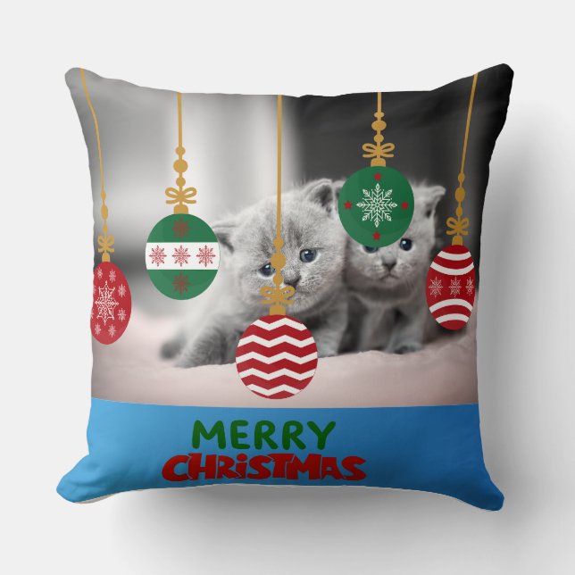 Almohada decorativa de gatitos navideños lindos (Anverso)
