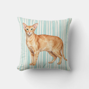 Almohada decorativa de gato con técnica de acuarel