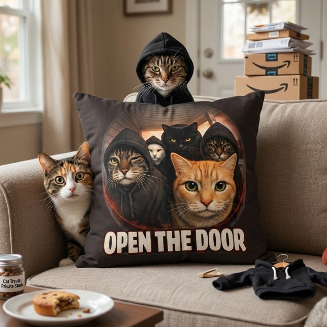 Almohada Decorativa de Gatos Divertidos con Capuch (Subido por el creador)