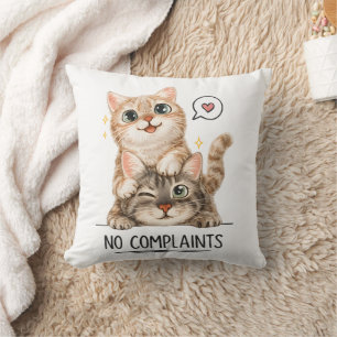 Almohada Decorativa de Gatos Divertidos y Bonitos