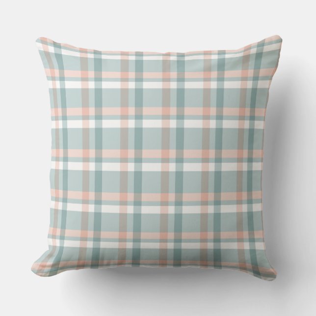 Almohada decorativa de gingham pastel de Pascua (Anverso)