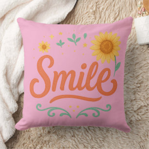 Almohada Decorativa de Girasol Sonriente Vibraci
