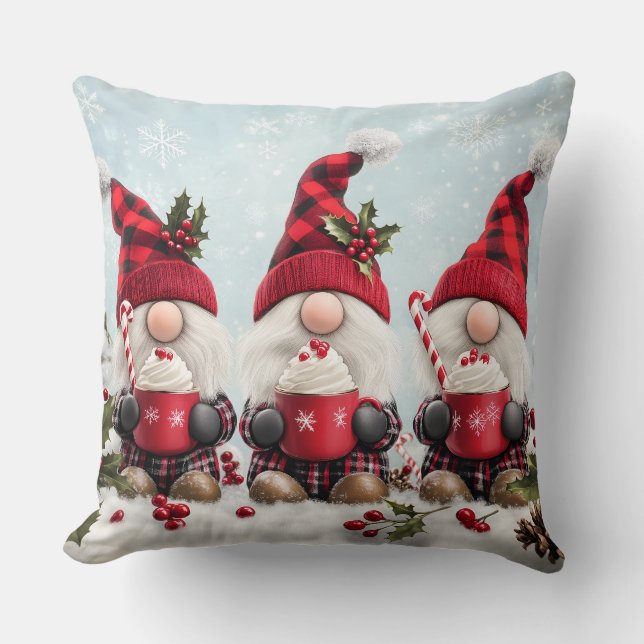 Almohada decorativa de gnomo navideño adorable (Anverso)