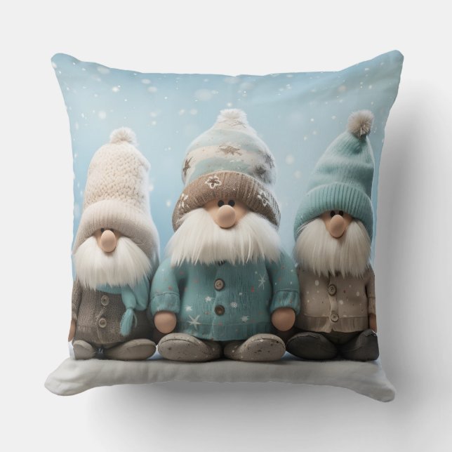 Almohada decorativa de gnomo navideño adorable (Anverso)