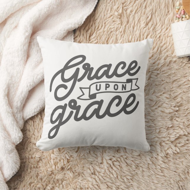 Almohada decorativa de gracia cristiana blanca (Manta)