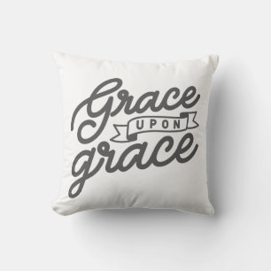 Almohada decorativa de gracia cristiana blanca
