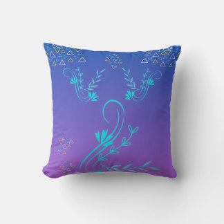 Almohada decorativa de gradiente geométrico floral