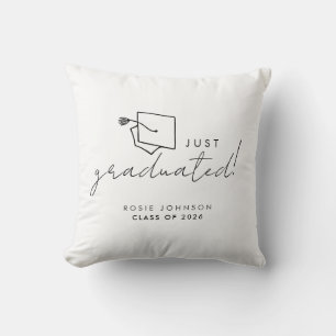 Almohada decorativa de graduación simple en blanco