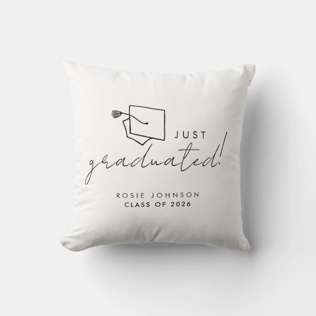 Almohada decorativa de graduación simple en blanco (Anverso)