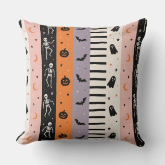 Almohada decorativa de Halloween con rayas vertica