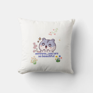 Almohada decorativa de hamster estética linda