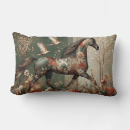 Almohada decorativa de Harlequín floral de caballo