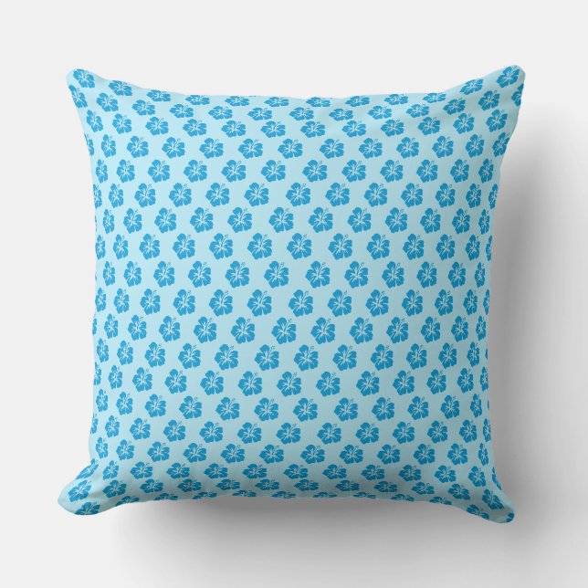 Almohada decorativa de Hibisco Azul  (Anverso)