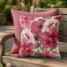 Almohada decorativa de Hibisco Rosa