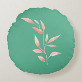 Almohada decorativa de hojas botánicas en azul tur