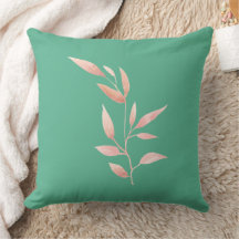 Almohada decorativa de hojas botánicas en verde tu