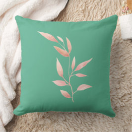Almohada decorativa de hojas botánicas en verde tu