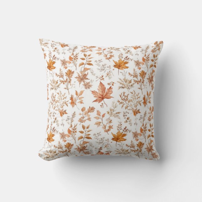 Almohada decorativa de hojas de otoño rustico para (Anverso)