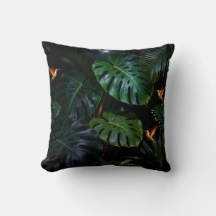 Almohada decorativa de hojas de selva tropical
