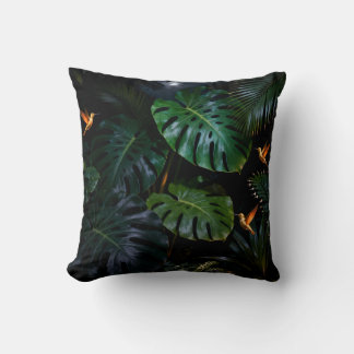 Almohada decorativa de hojas de selva tropical
