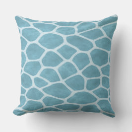 Almohada decorativa de impresión de jirafa azul cl