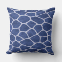 Almohada decorativa de impresión de jirafa azul os