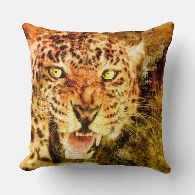 Almohada decorativa de Jaguar Grunge (Anverso)