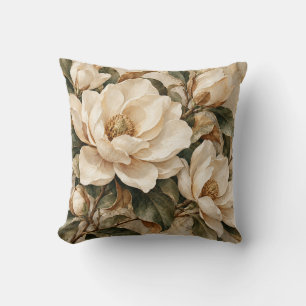 Almohada decorativa de jardín botánico de magnolia