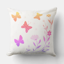 almohada decorativa de jardín de mariposas