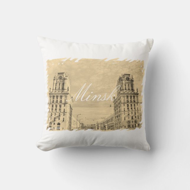 Almohada decorativa de la arquitectura de la ciuda (Anverso)