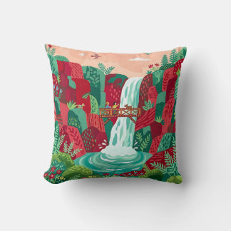 Almohada decorativa de la cascada de jade escarlat
