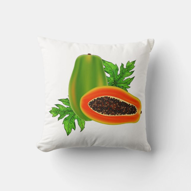 Almohada decorativa de la papaya (Anverso)