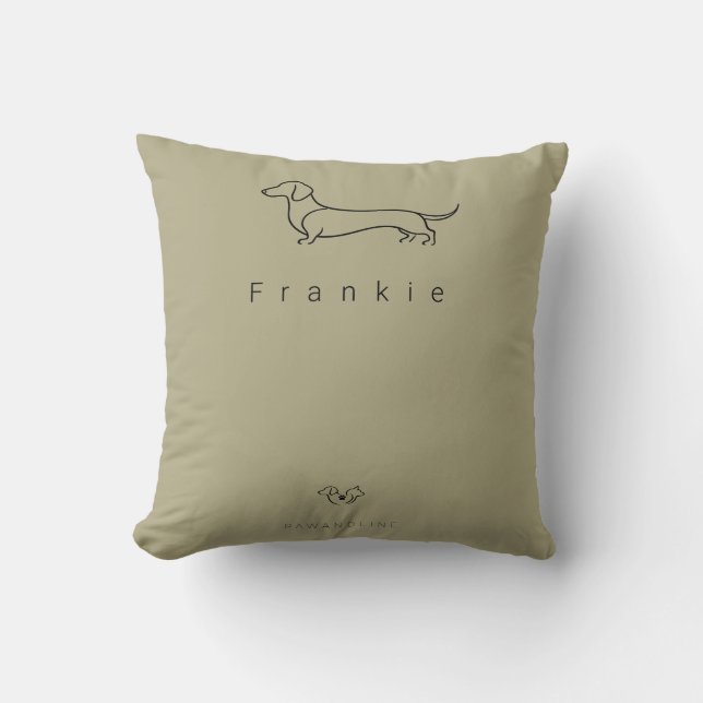 Almohada decorativa de la serie Zen Dachshund (Anverso)