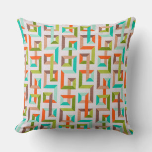 Almohada decorativa de laberinto geométrico 3D de