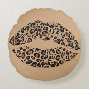 Almohada Decorativa de Labios con Estampado de Leo