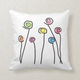 Almohada decorativa de las flores artsy