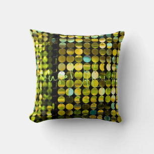Almohada decorativa de lentejuelas doradas esmeral