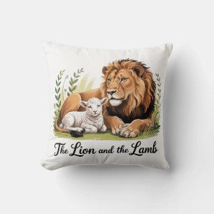 Almohada Decorativa de León y Cordero