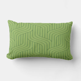 Almohada decorativa de línea geométrica verde de l