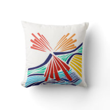 Almohada Decorativa de Líneas Coloridas Abstractas