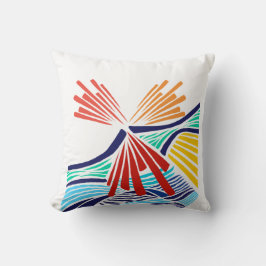 Almohada Decorativa de Líneas Coloridas Abstractas