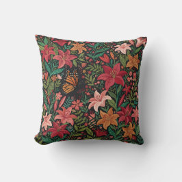 Almohada decorativa de lirios caprichosos abstract