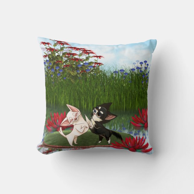 Almohada Decorativa de Lirios de Agua de Chihuahua (Anverso)