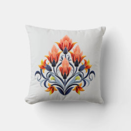 Almohada decorativa de lirios naranjas con motivo 