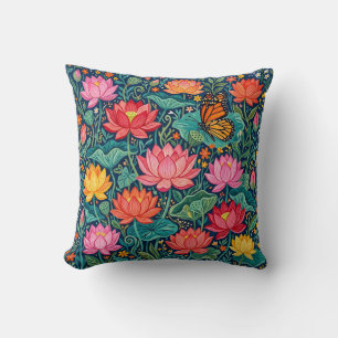 Almohada decorativa de loto monarca en colores abs