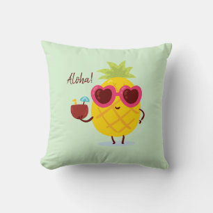Almohada decorativa de Luau Tropical de Piña Aloha