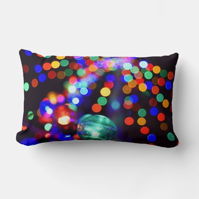 Almohada Decorativa de Luces Navideñas con Efecto  (Anverso)